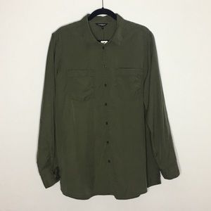 Express Button Down Green Long Sleeve
